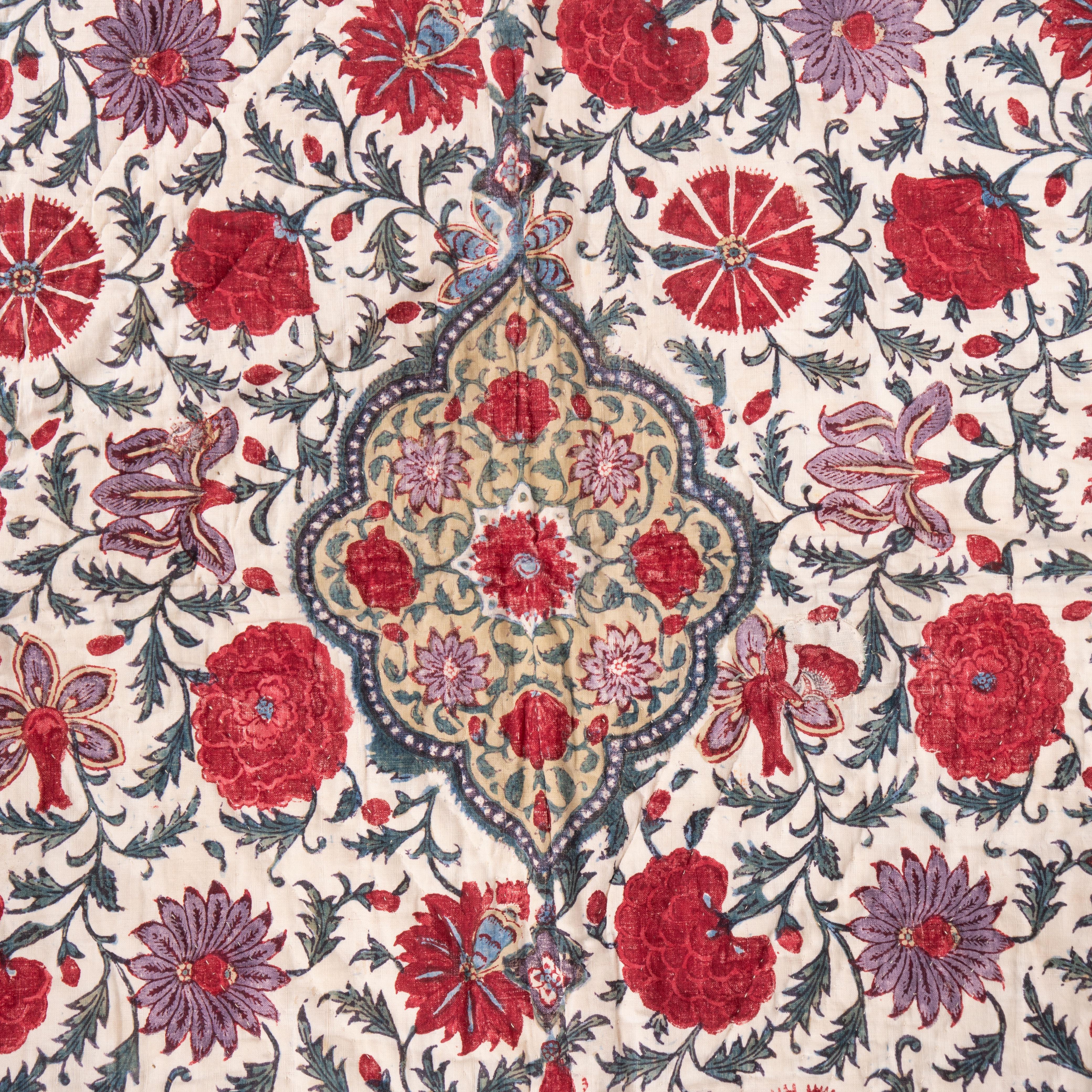 Coton Panneau indien ancien en kalamkari matelassé,  19ème C. en vente