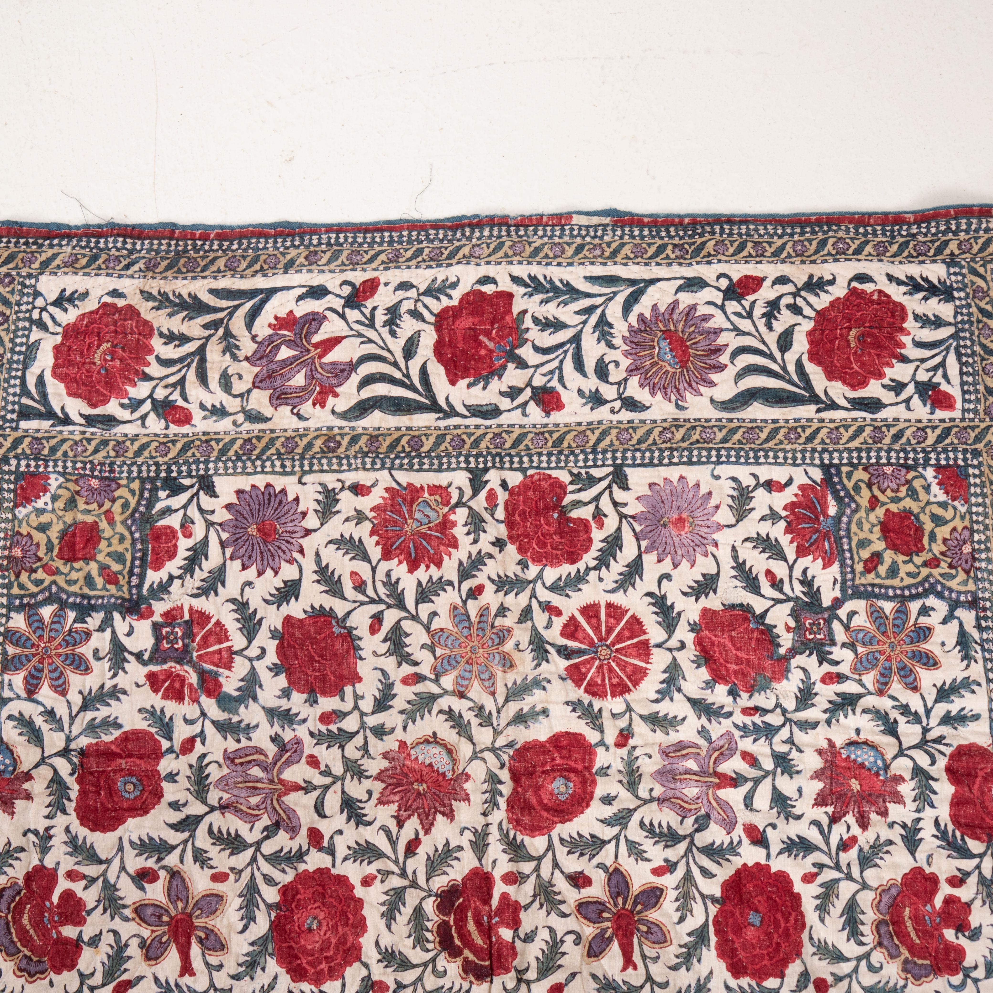 Antique Indian Quilted Kalamkari Panel,  19th C. For Sale 3