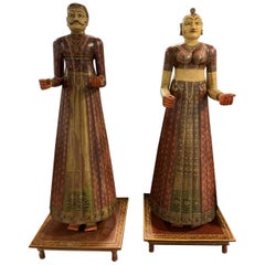 Antique Indian Rajasthani Figures a Pair