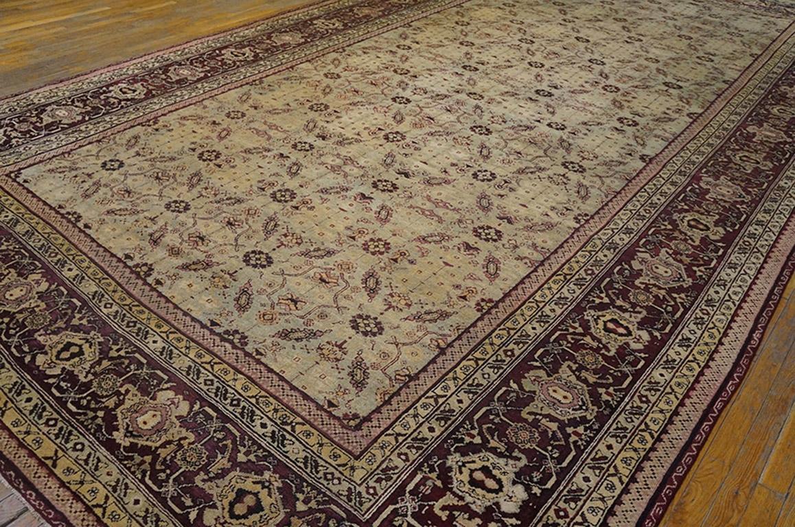 Early 20th Century Late 19th Century Indian Agra Carpet ( 10'4