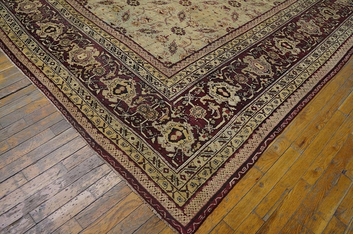 Wool Late 19th Century Indian Agra Carpet ( 10'4