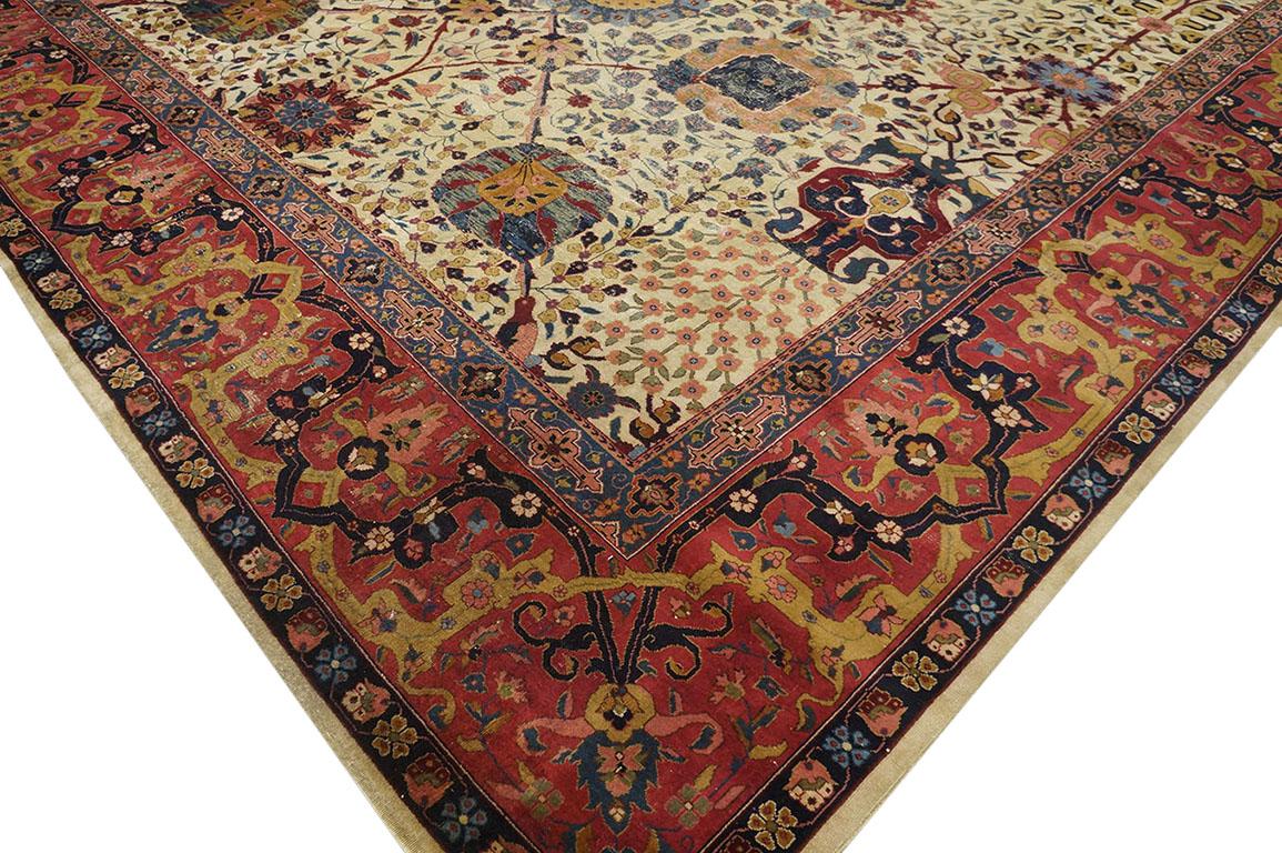 Hand-Knotted Early 20th Century Indian Lahore Carpet ( 11' x 18'10'' - 335 x 575 ) For Sale