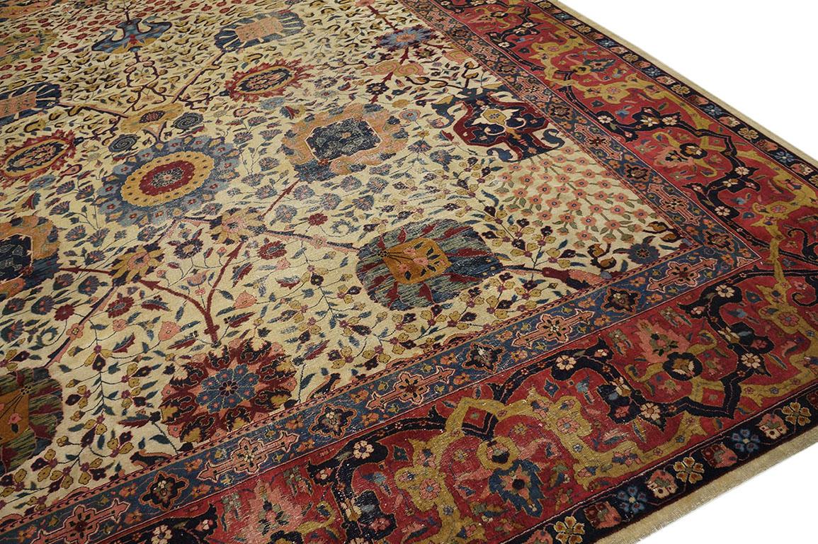 Wool Early 20th Century Indian Lahore Carpet ( 11' x 18'10'' - 335 x 575 ) For Sale