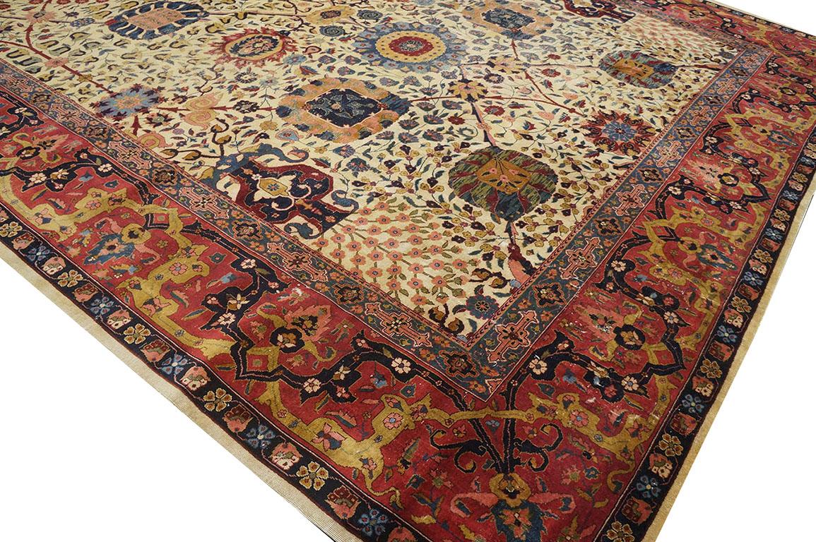 Indischer Lahore-Teppich des frühen 20. Jahrhunderts ( 11'' x 18''10'''' - 335 x 575 ) im Angebot 1