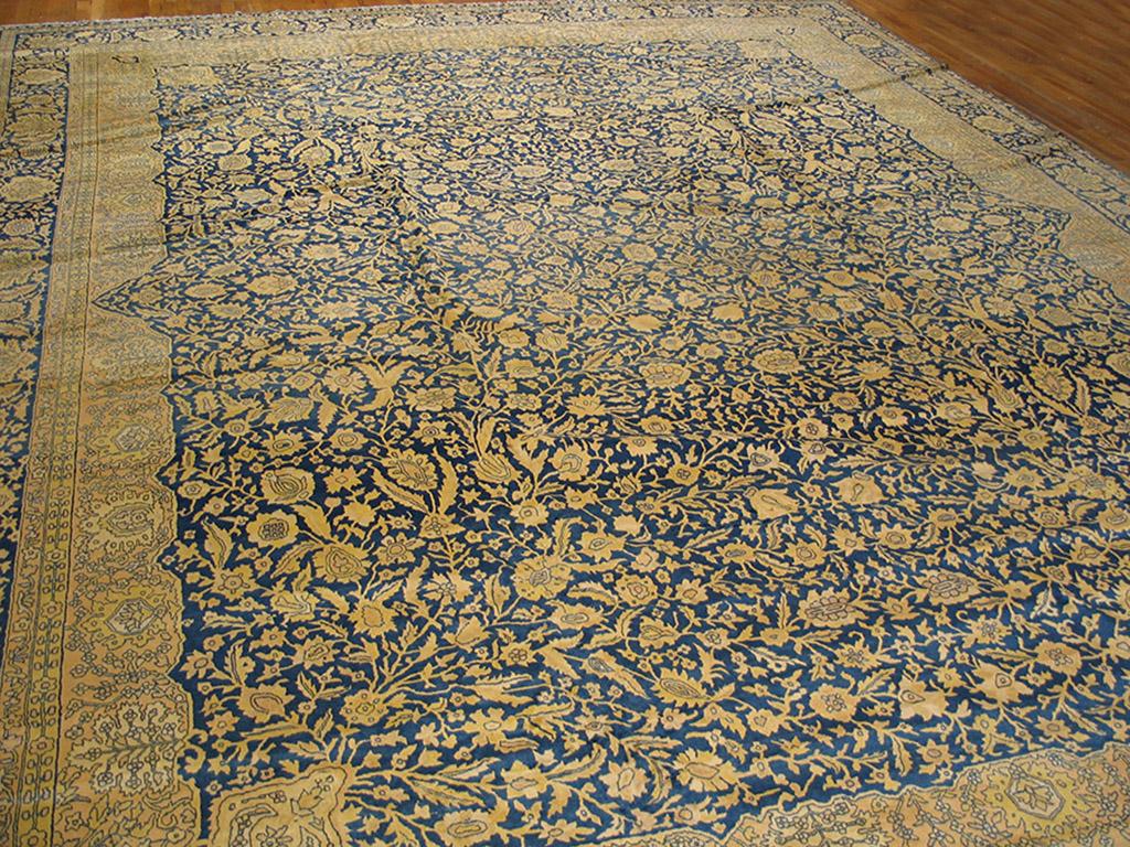 Hand-Knotted Early 20th Century Indian Lahore Carpet ( 12' x 15'3'' - 365 x 465 ) For Sale