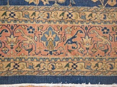1910 Blue Pink Neutral Antique Indian Rug 13' 0" x 24' 3" Elongated Wool Carpet