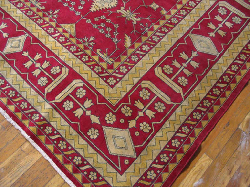 Hand-Knotted Mid 20th Century N. Indian Carpet For Sale