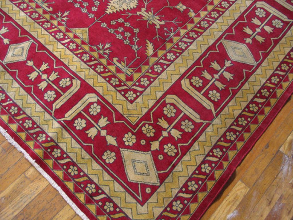 Indien Tapis indien ancien de 40,64 cm x 40,64 cm en vente