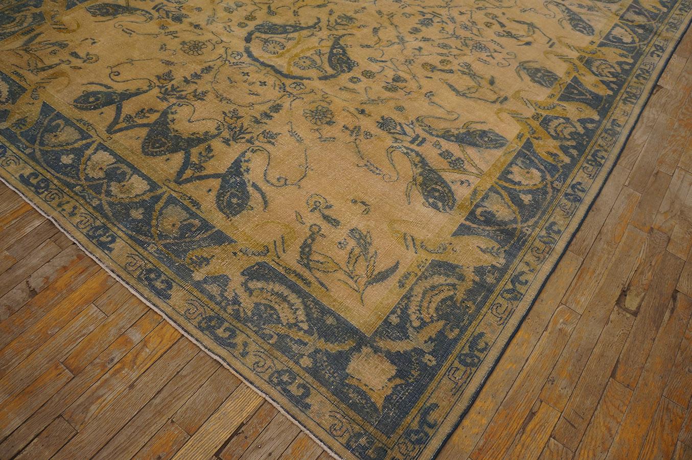 Antiker indischer Teppich 7' 2'' x 9' 9'' im Angebot 1