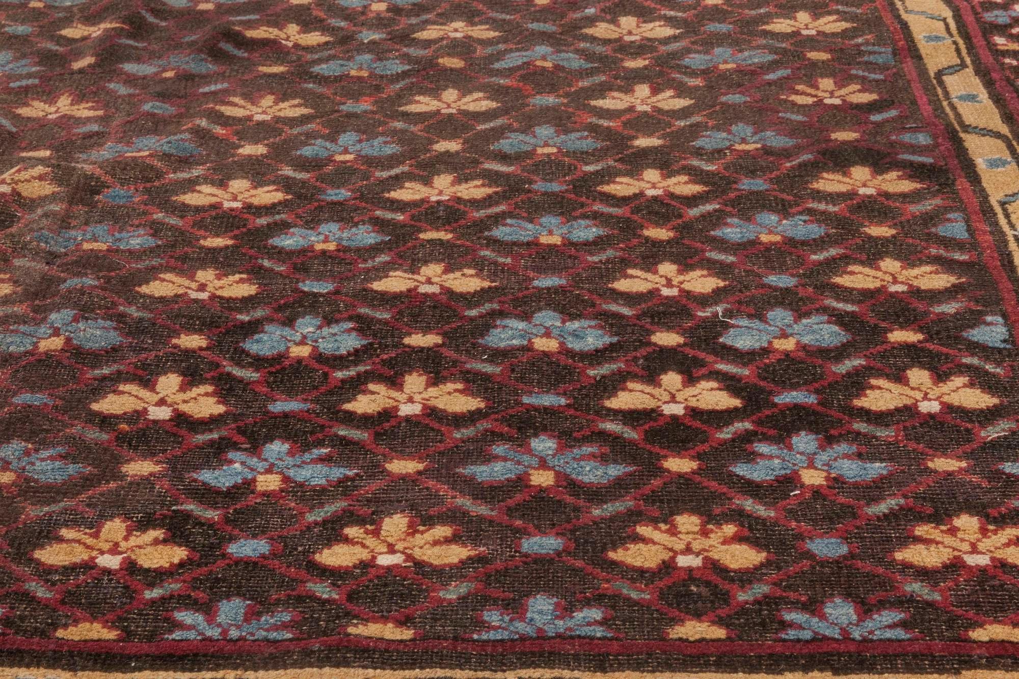 20th Century Antique Indian Handmade Wool Rug For Sale