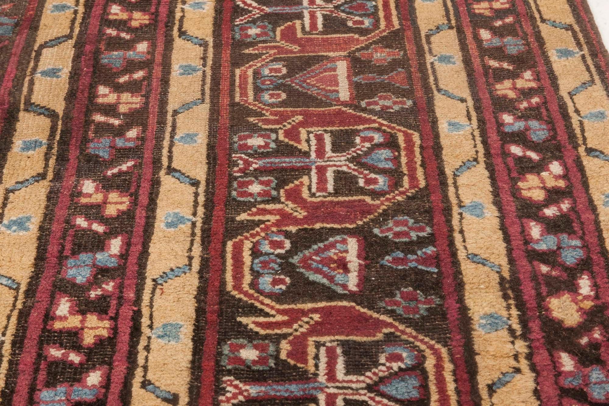 Antique Indian Handmade Wool Rug For Sale 2