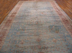 Superb Ligth Blue Background Allover-Floral Pattern Antique Indian Lahore Rug