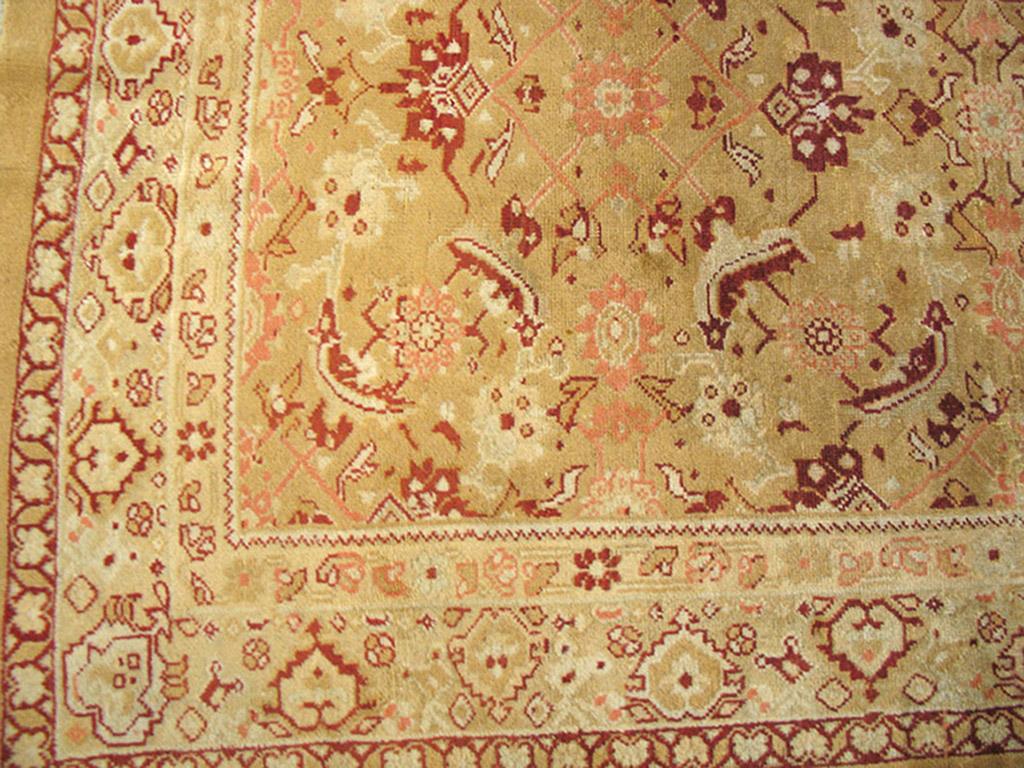 Hand-Knotted Early 20th Century N. Indian Agra Carpet  ( 7' x 10'2