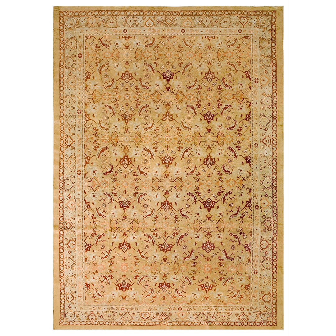 Early 20th Century N. Indian Agra Carpet  ( 7' x 10'2" - 213 x 310 ) For Sale