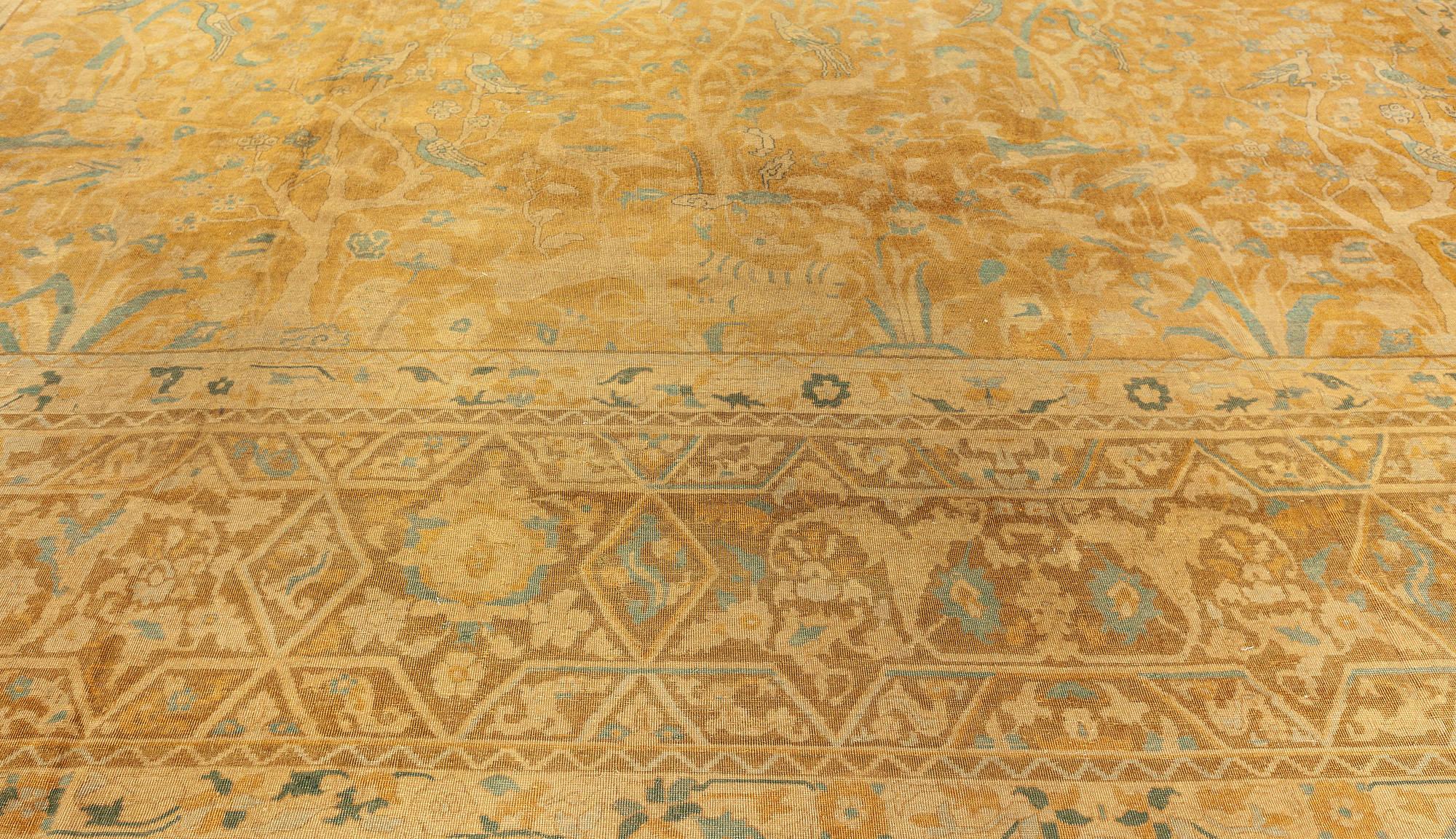 20th Century Doris Leslie Blau Antique Indian Rug 'Size Adjusted' For Sale
