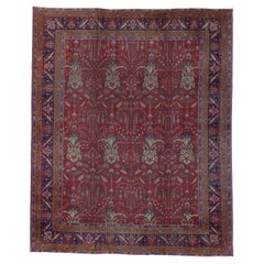 Tappeto antico indiano con stile tradizionale vittoriano e design Mughal