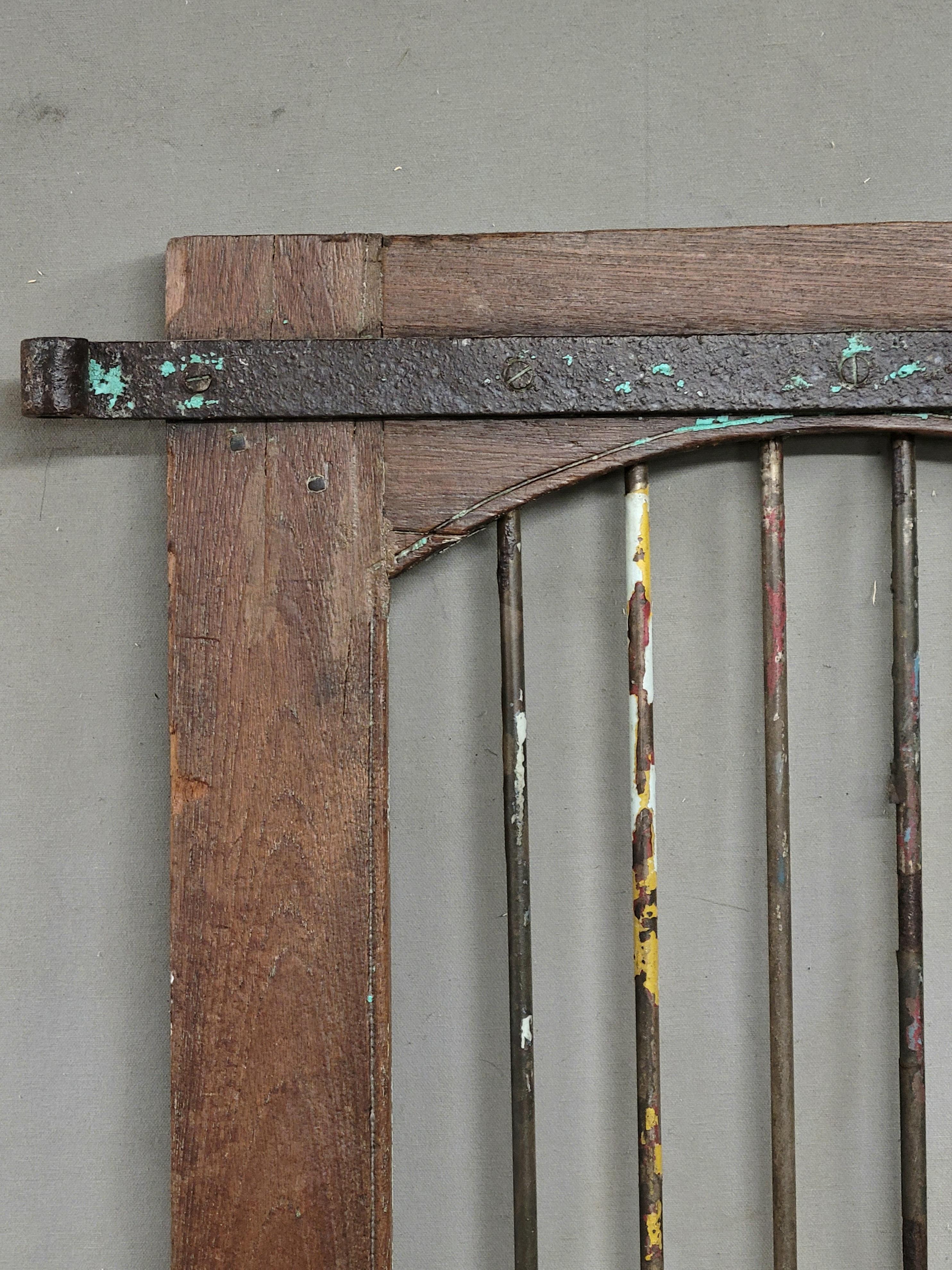 Antique Indian Rustic Teak and Iron Gates For Sale 3