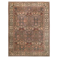 Alfombra antigua india Agra verde salvia,  8'10 x 11'6