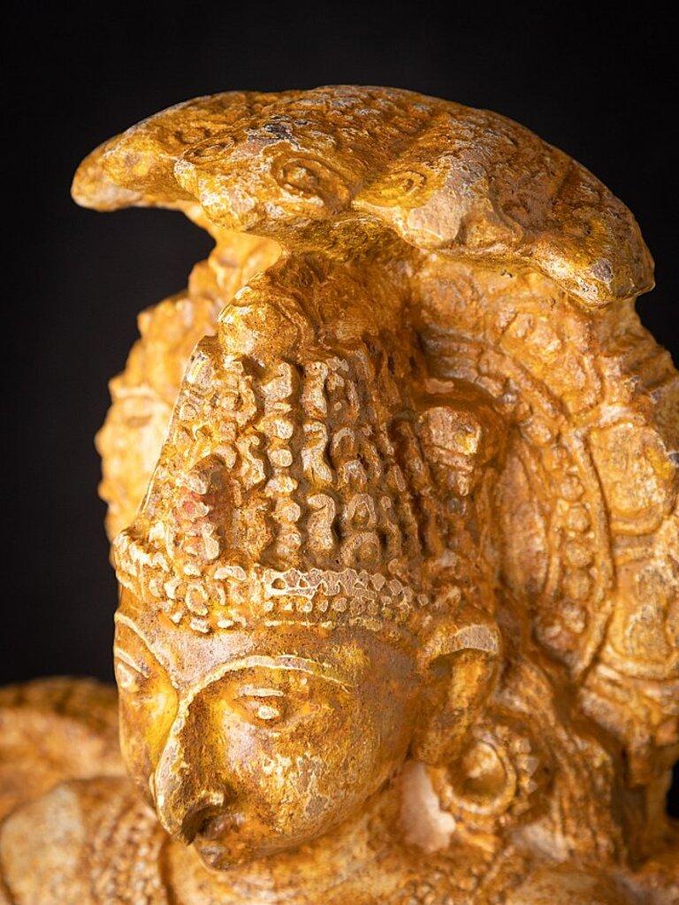 Wood Antique Indian Sandstone Garuda from India For Sale