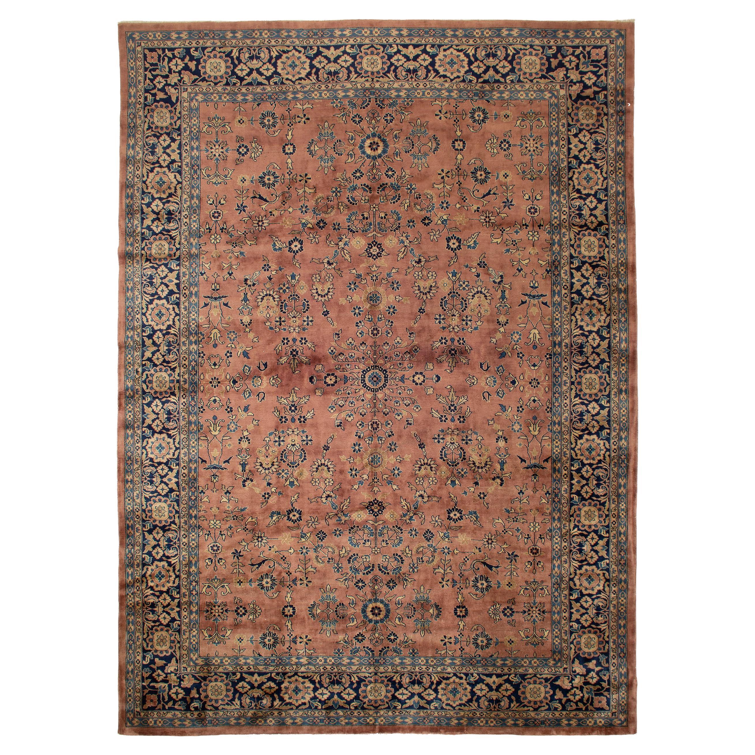 Antique Indian Sarouk Carpet For Sale