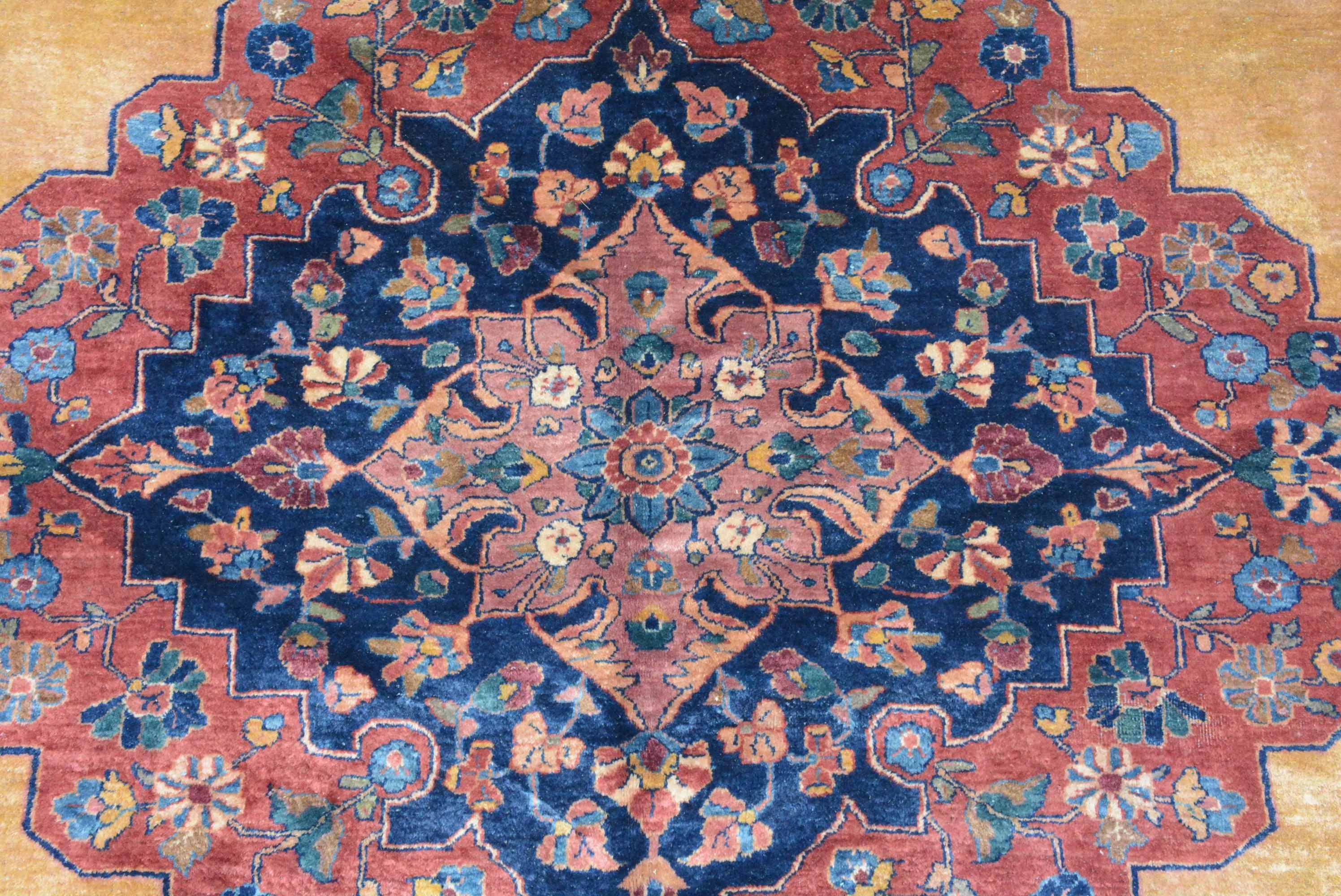 Woven Antique Indian Sharistan Carpet For Sale