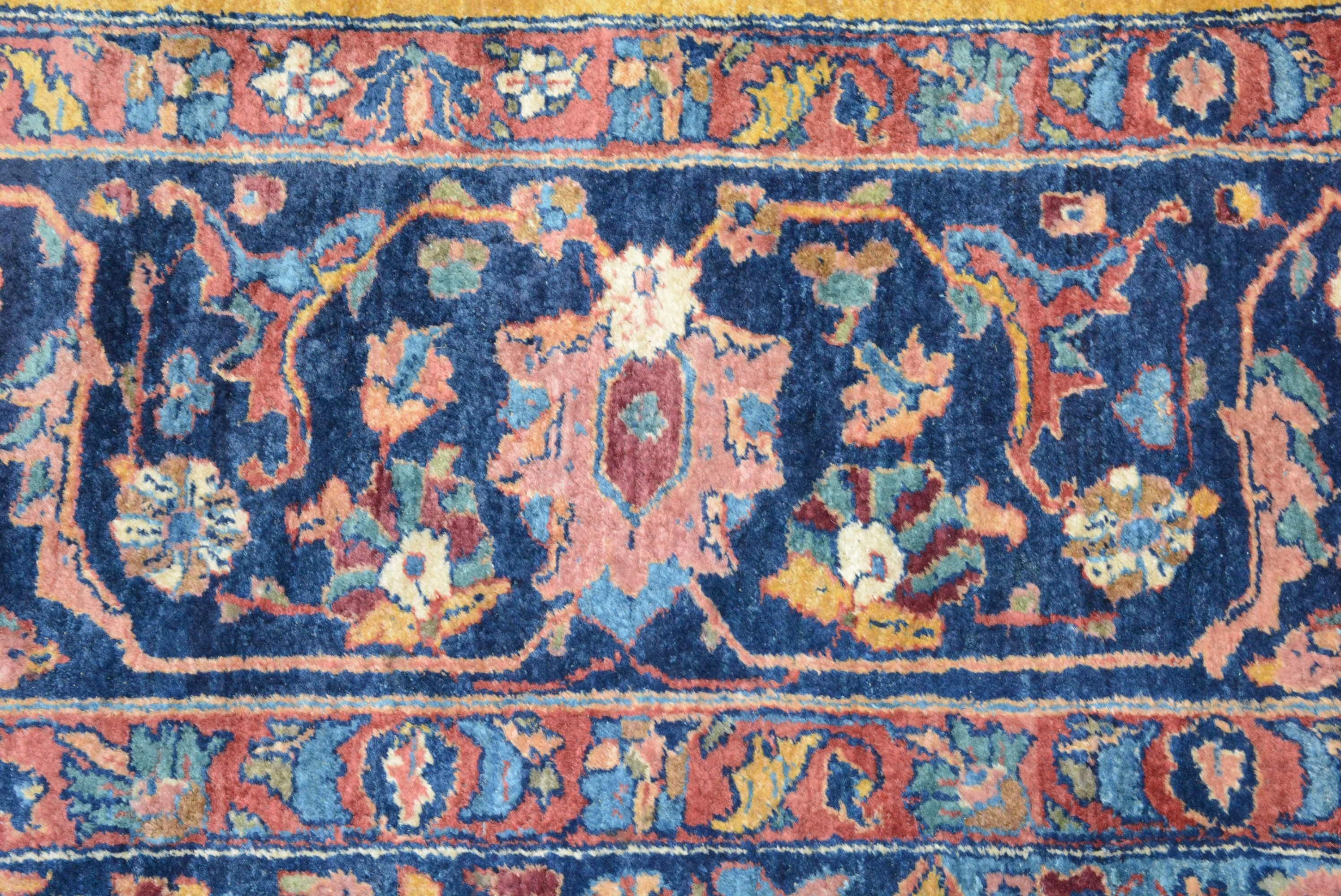 Wool Antique Indian Sharistan Carpet For Sale