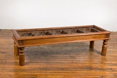 Antique Indian Sheesham Wood and Iron Exterior Door Made into a Coffee Table