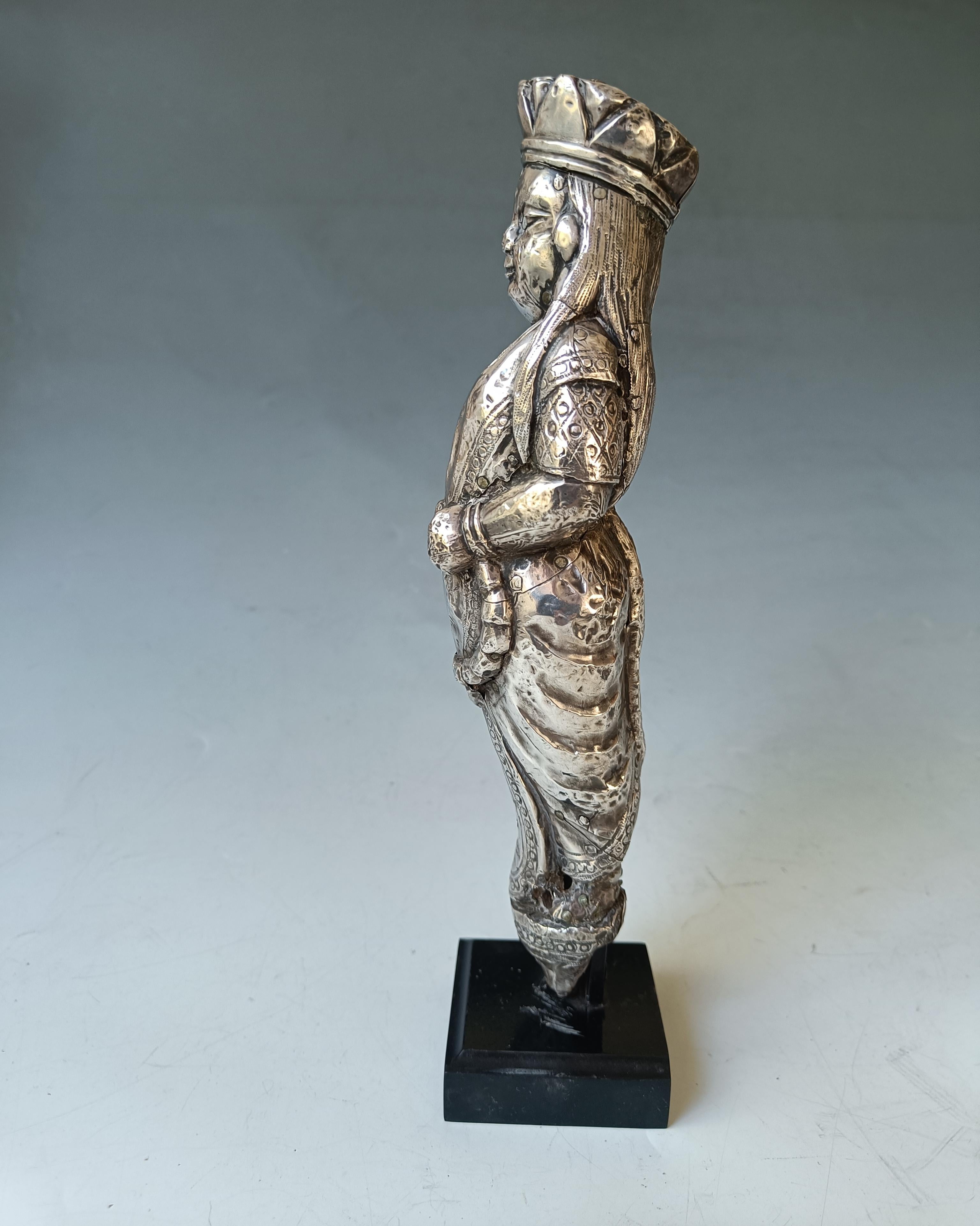 Rare Antique Indian Silver-Clad Votive Figures  19th Century  Asian Art In Good Condition For Sale In London, GB