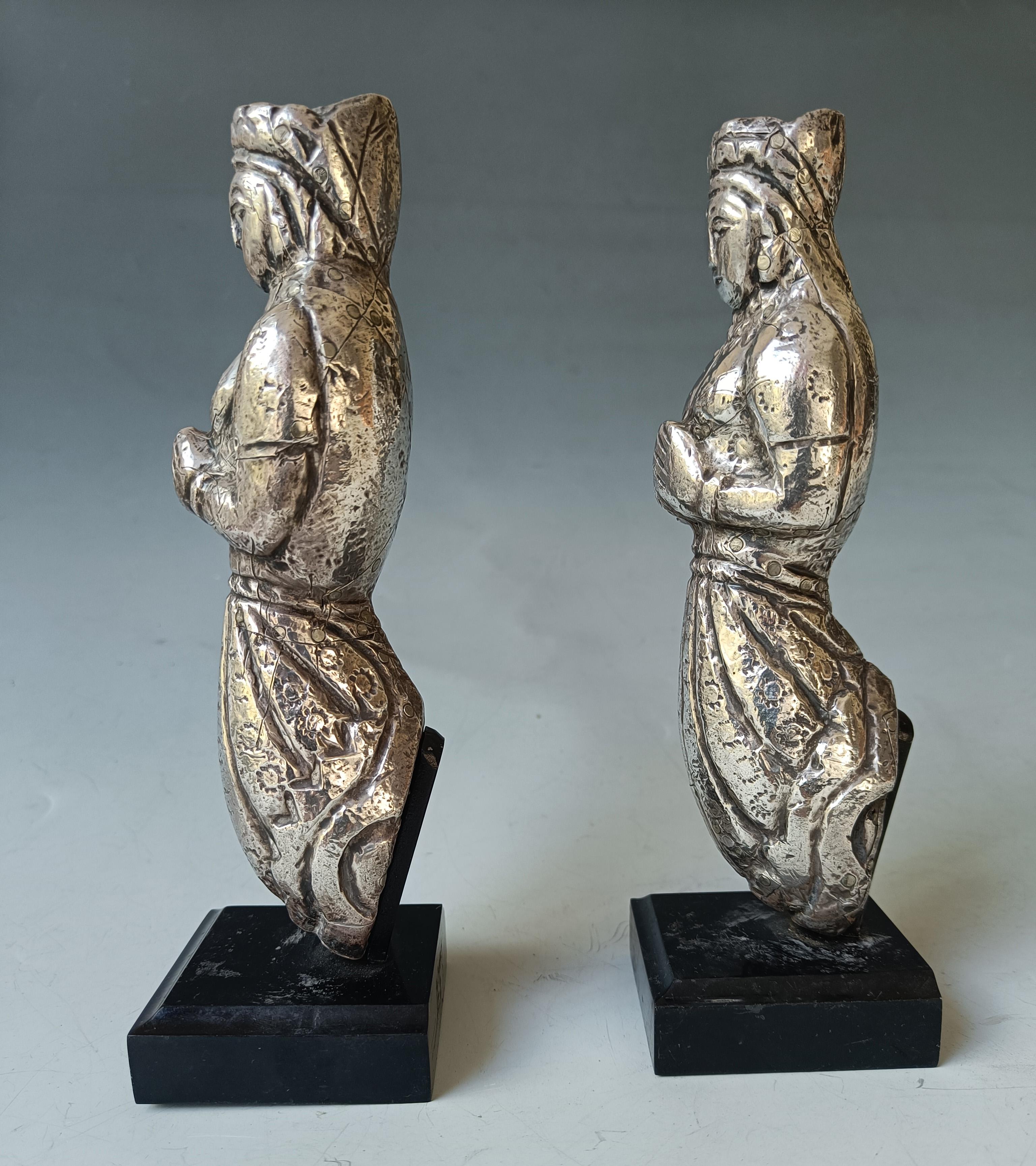 Rare Antique Indian Silver-Clad Votive Figures  19th Century  Asian Art For Sale 3