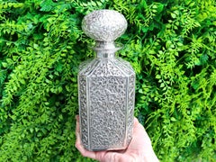 Antique Indian Silver Cologne Bottle Circa 1890