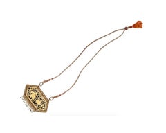 Antique Indian Silver Gold Necklace With Pendant