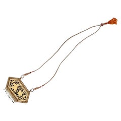 Antique Indian Silver Gold Necklace With Pendant