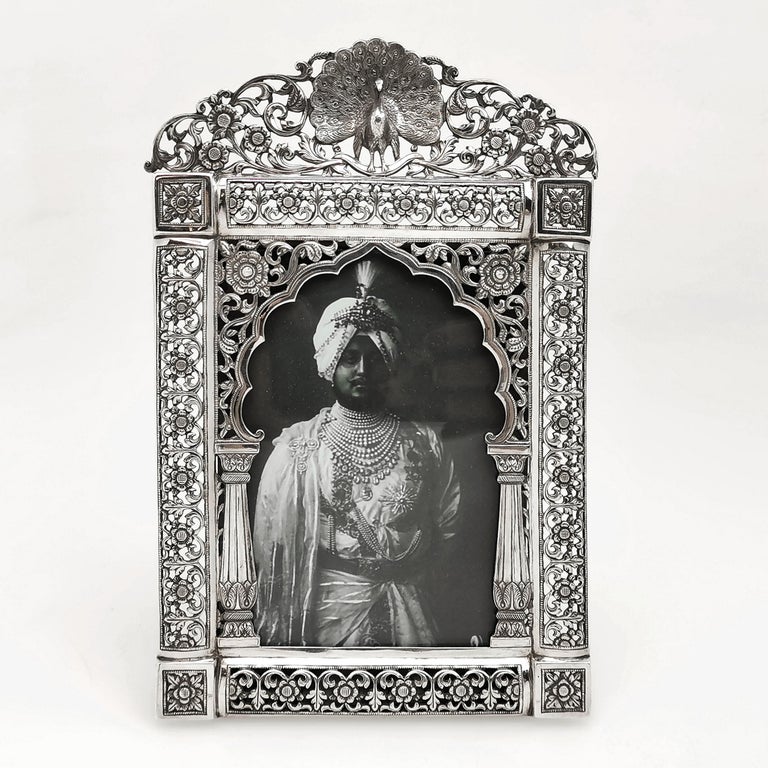 Antique Indian Silver Photograph Frame circa 1880 Bhuj Kutch by