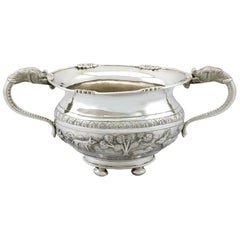 Antique Indian Silver Sugar Bowl, Circa 1920