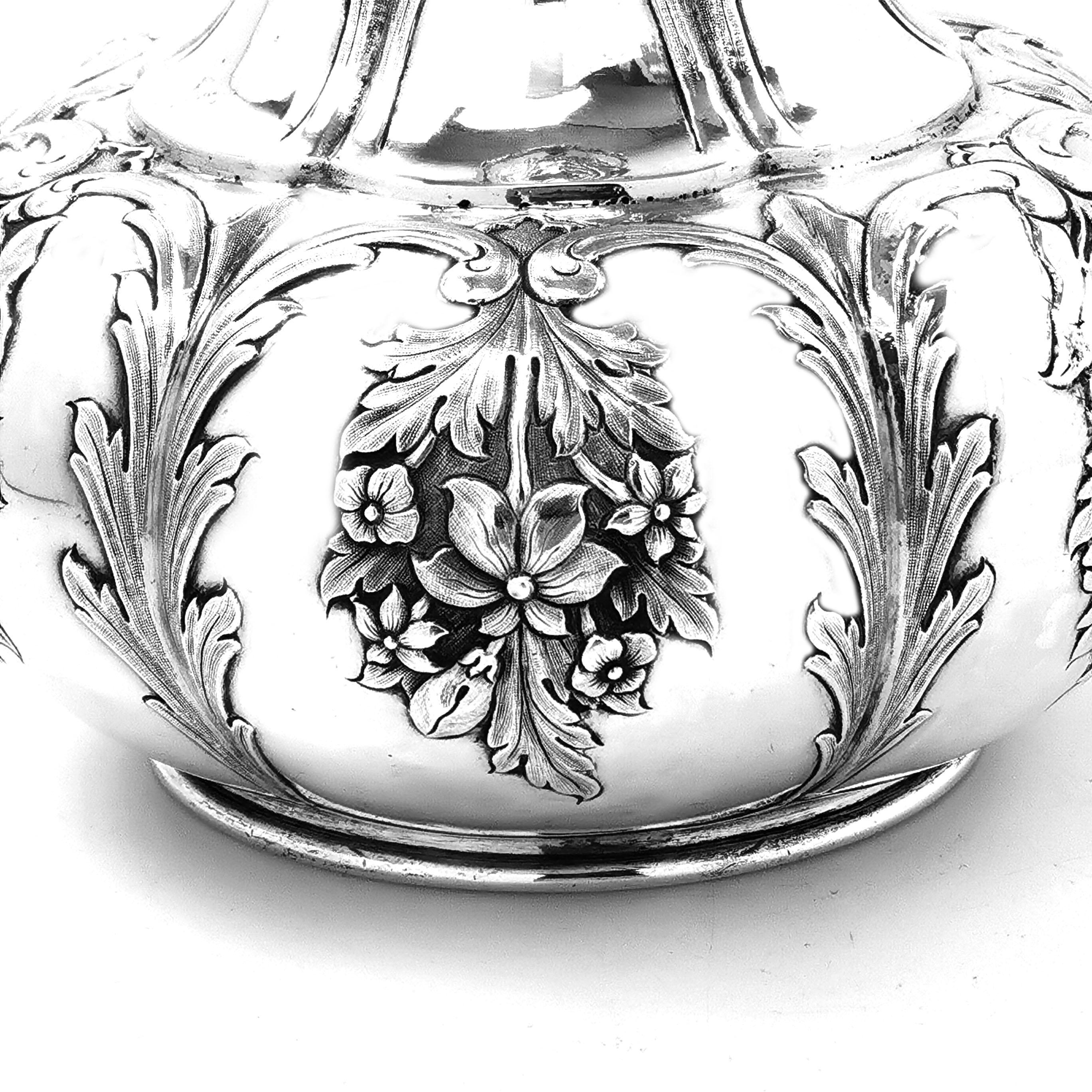 19th Century Antique Indian Sterling Silver Decanter circa 1863 Military Presentation