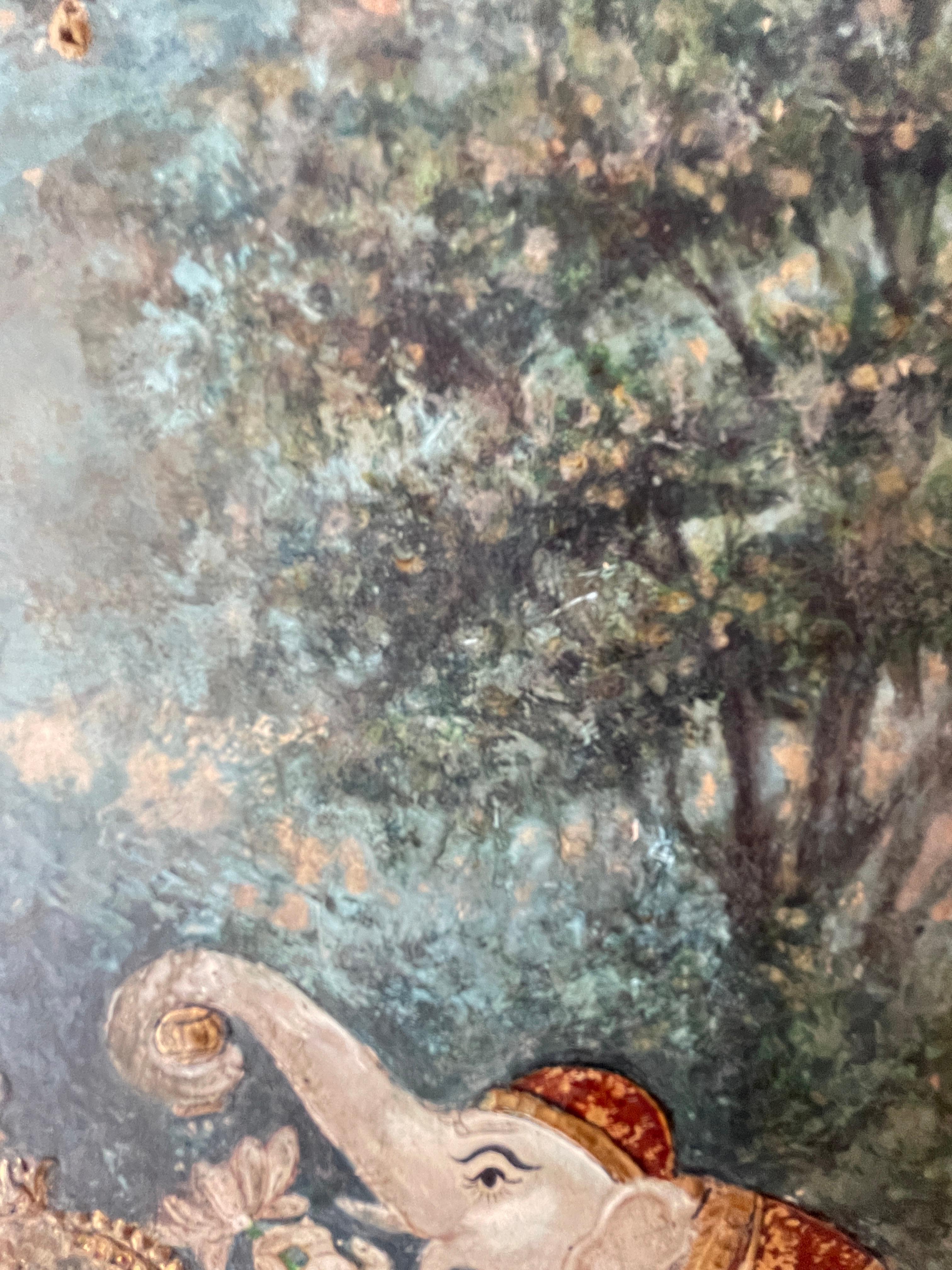 Antique Indian Tanjore Goddess  Laxmi Painting For Sale 6