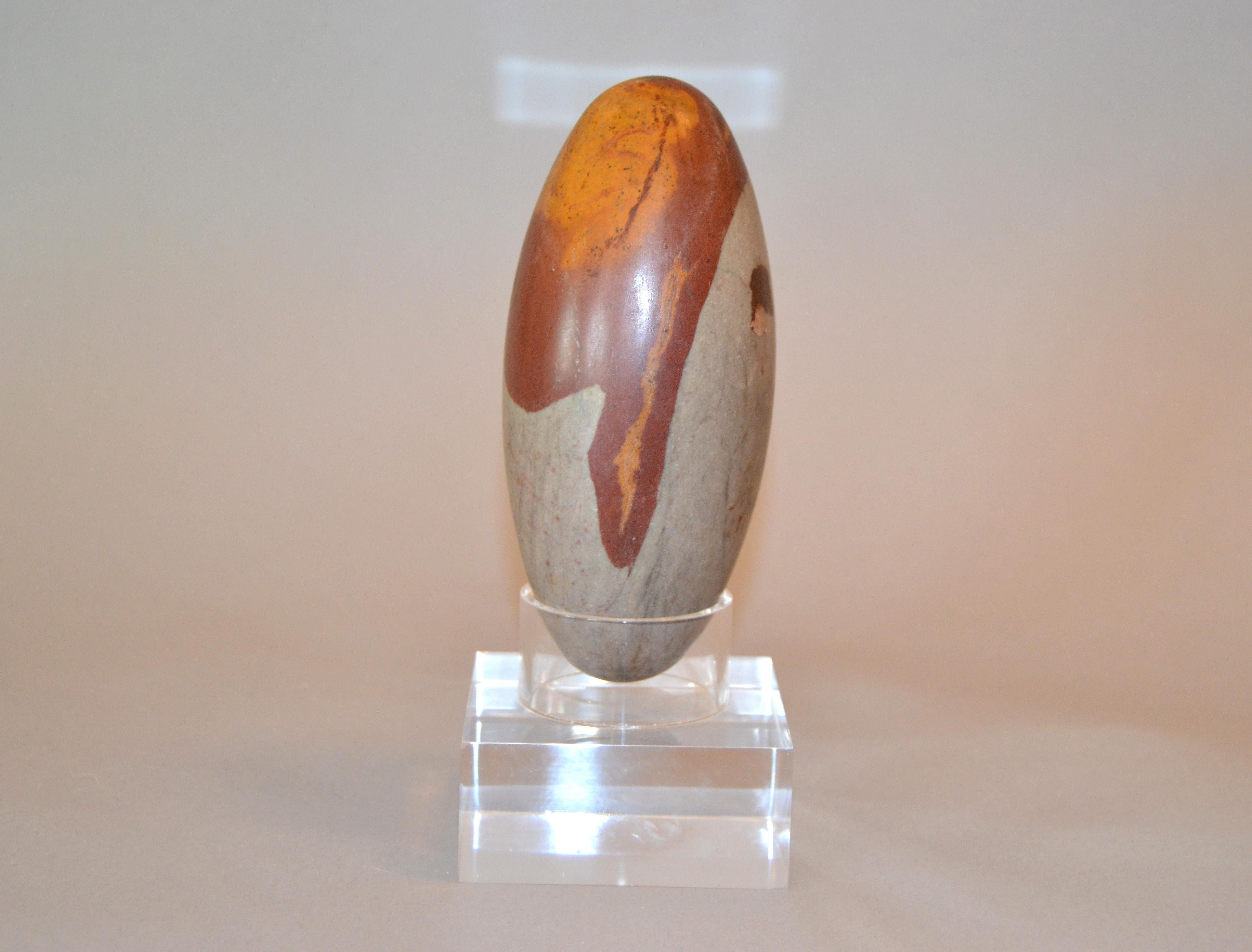 Antique Indian Tantric Shiva Lingam Stone on a Clear Lucite Stand 3