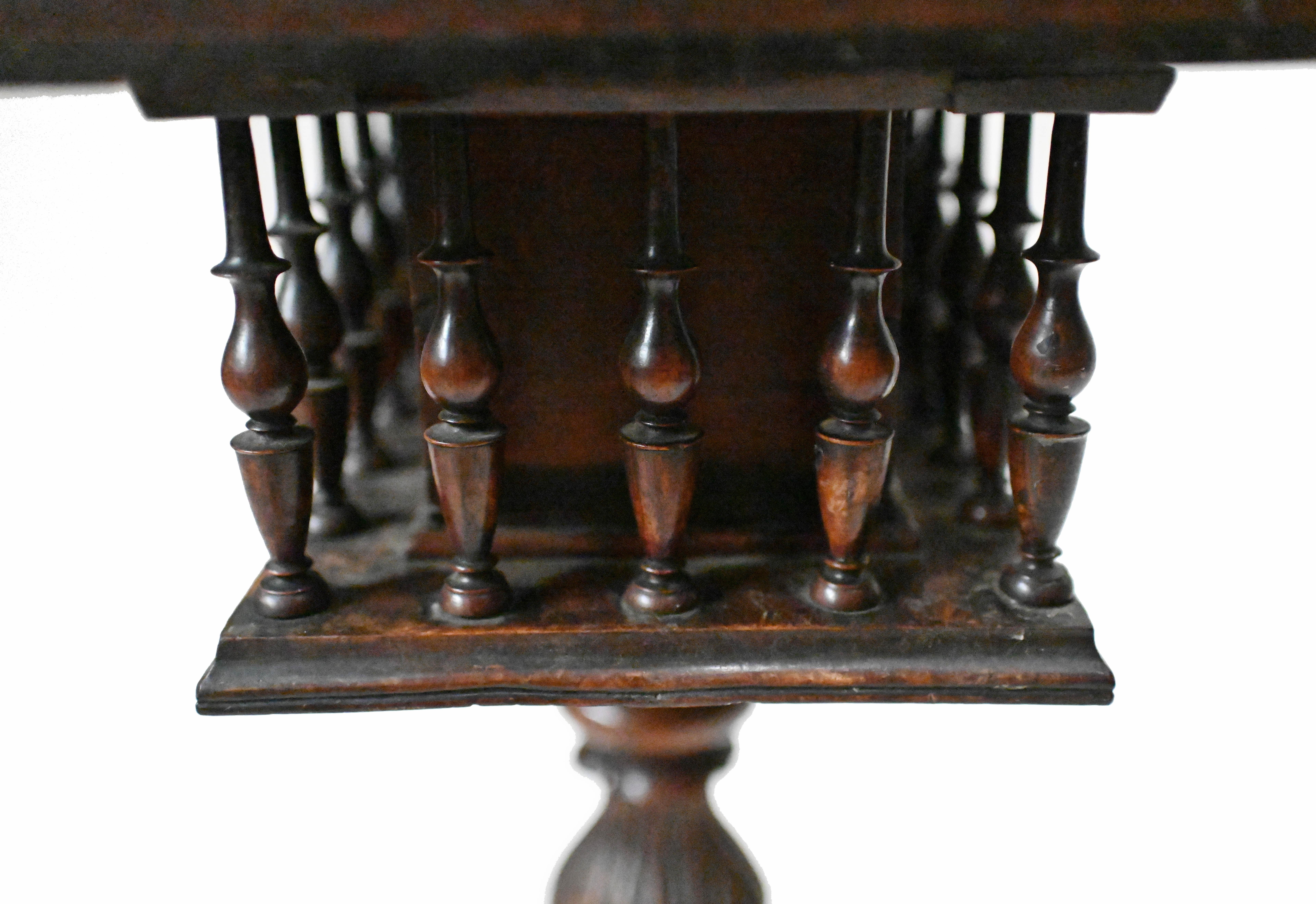 Antique Indian Teapoy Table Carved Padouk Colonial Furniture For Sale 6