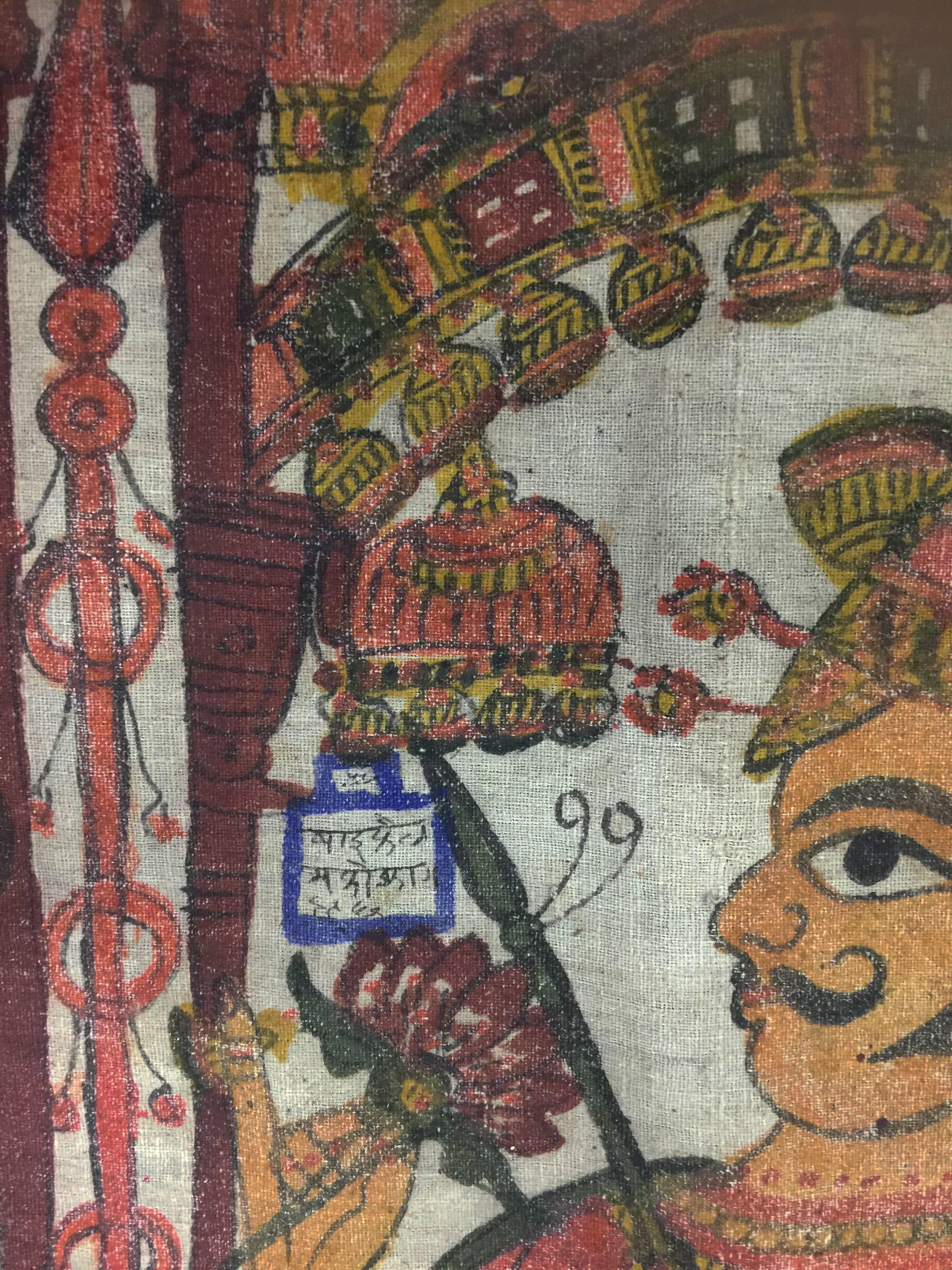 XVIIIe siècle et antérieur Tapisserie médiévale indienne ancienne du 18e siècle après la bataille de Karnal en 1739 en vente