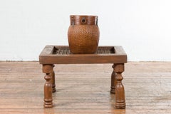 Antique Indian Window Grate Made into a Coffee Table with Turned Baluster Legs