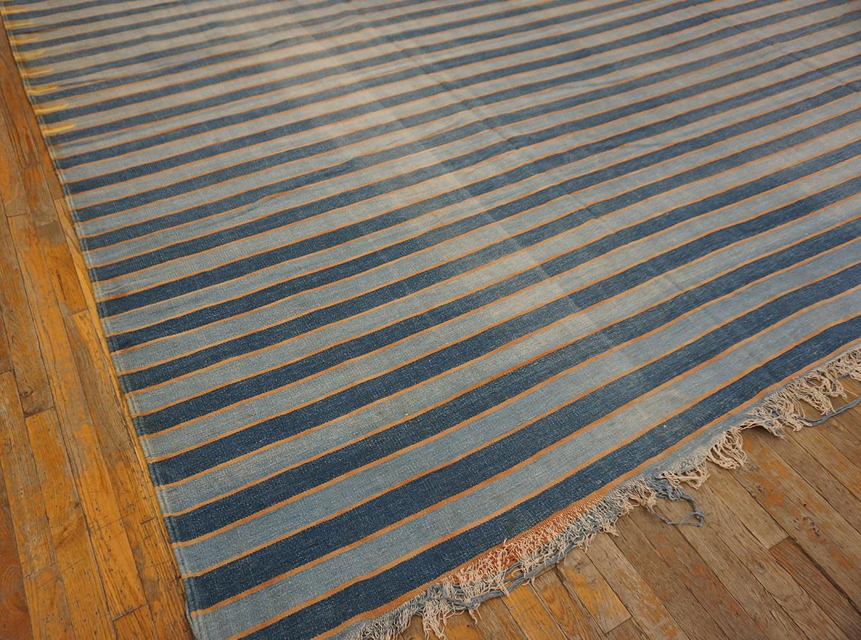 Indischer Dhurrie-Teppich aus Baumwolle des frühen 20. Jahrhunderts ( 12'' x 14''4'''' - 366 x 436 ) (Handgewebt) im Angebot