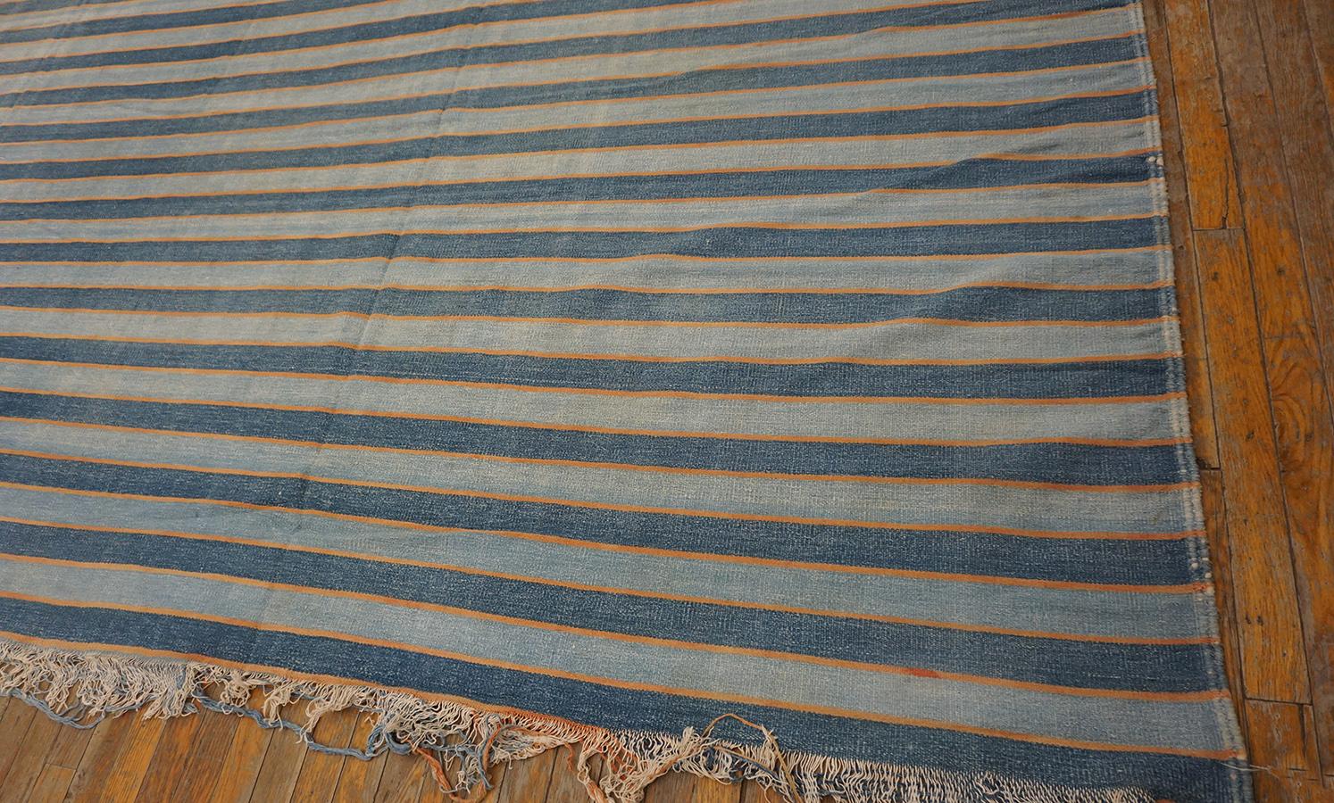 Indischer Dhurrie-Teppich aus Baumwolle des frühen 20. Jahrhunderts ( 12'' x 14''4'''' - 366 x 436 ) im Zustand „Gut“ im Angebot in New York, NY