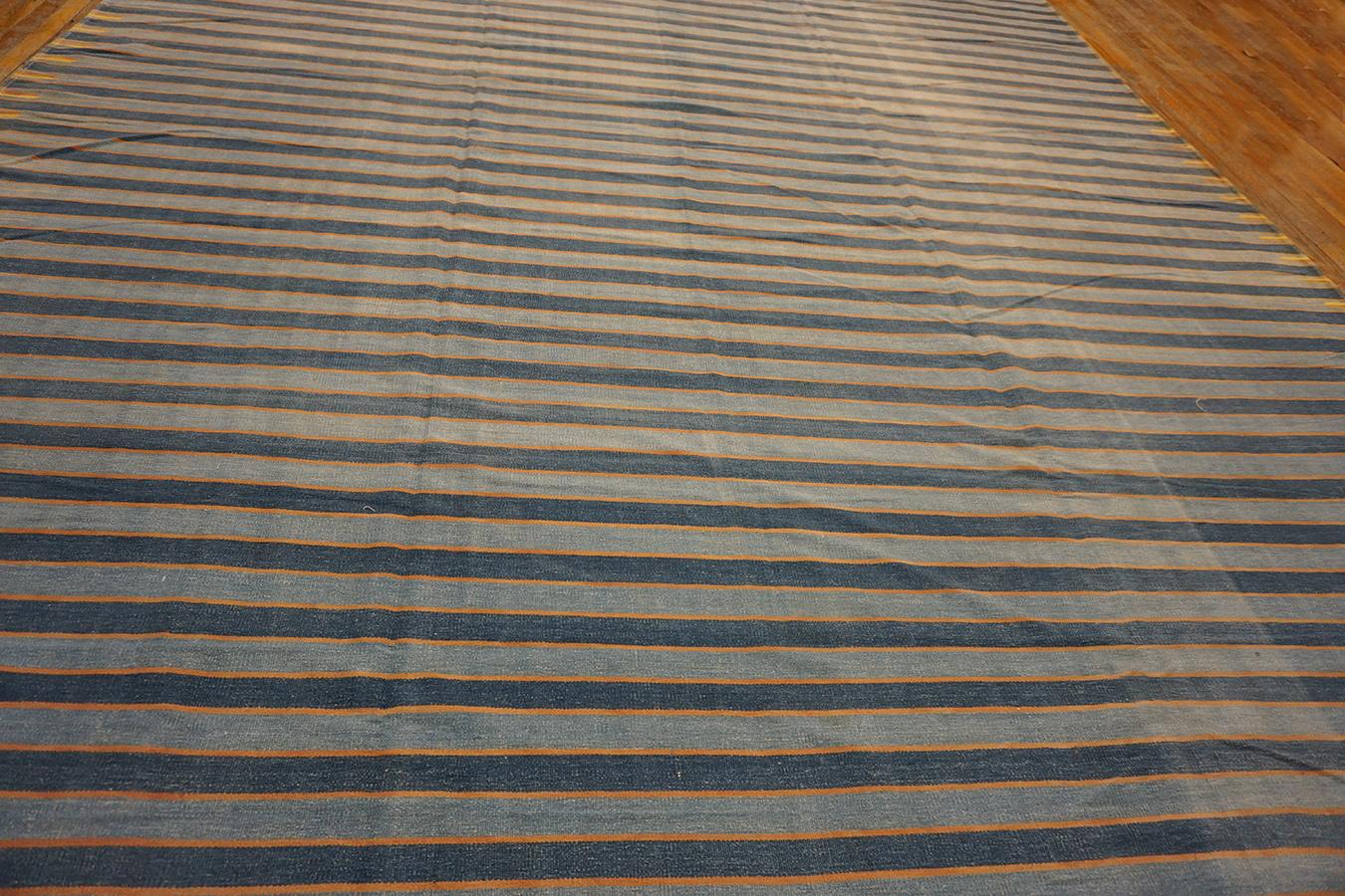 Indischer Dhurrie-Teppich aus Baumwolle des frühen 20. Jahrhunderts ( 12'' x 14''4'''' - 366 x 436 ) im Angebot 2