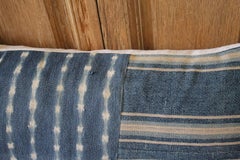 Antique Indigo Blue Batik Lumbar Pillow
