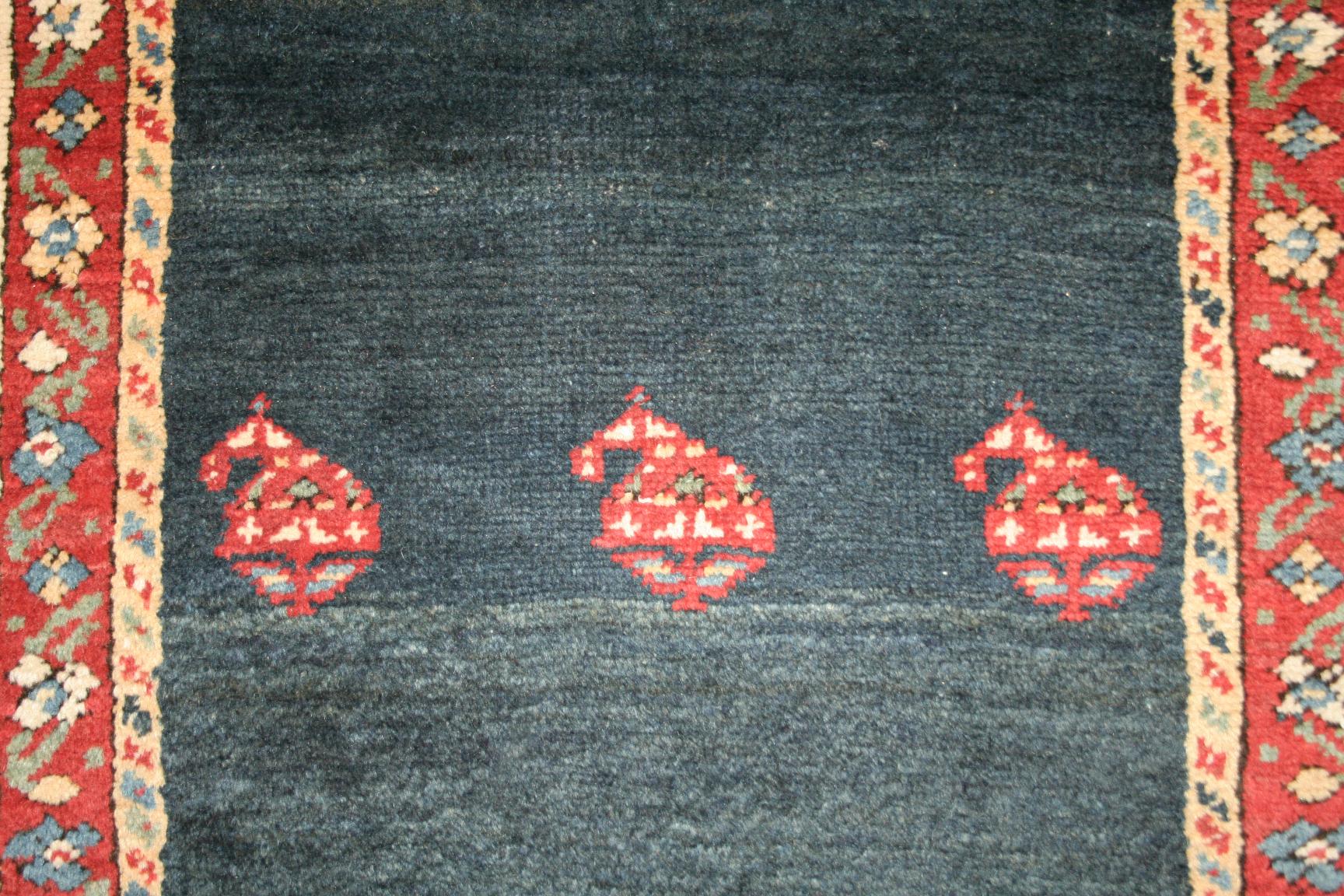 Kazako Tappeto a pelo aperto Shahsavan Blu Indaco Antico in vendita