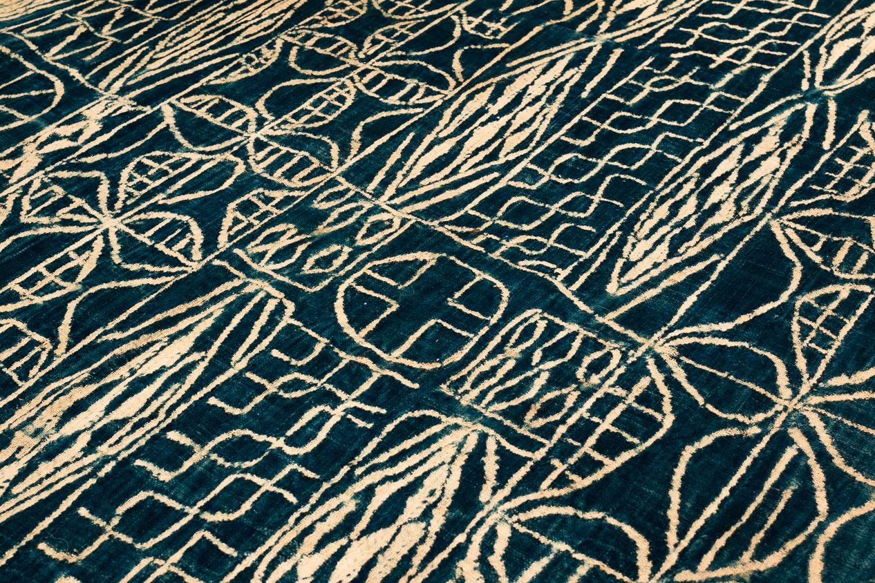 Antikes indigoblaues gefärbtes Textil/Wandbehang aus Kamee, Afrika im Angebot 2