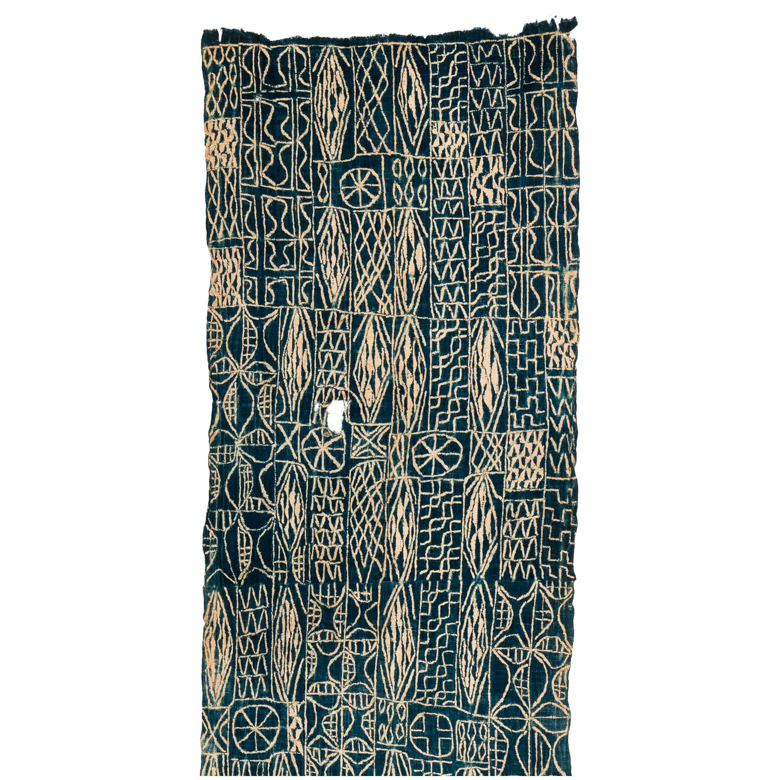 Antikes indigoblaues gefärbtes Textil/Wandbehang aus Kamee, Afrika im Angebot