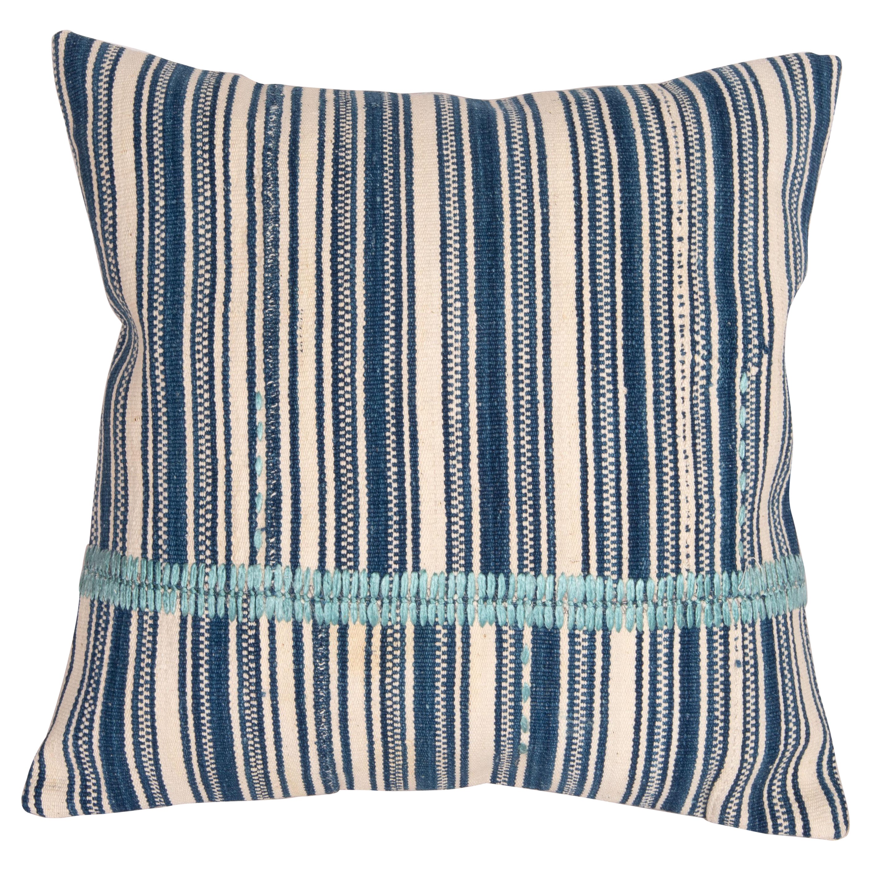 Antique Indigo Kilim Pillow Cover, E.20th C.