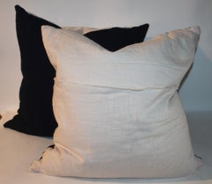 Antique Indigo Linen Pillows-Pair