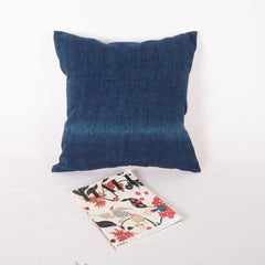Antique Indigo Pillow Cover Made from a Quilt Top, Early 20th C. Turkey